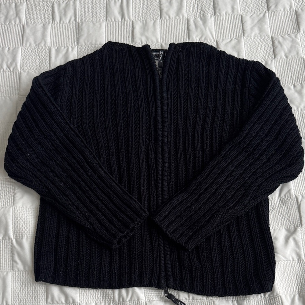 Link Black Ribbed Women's Cardigan